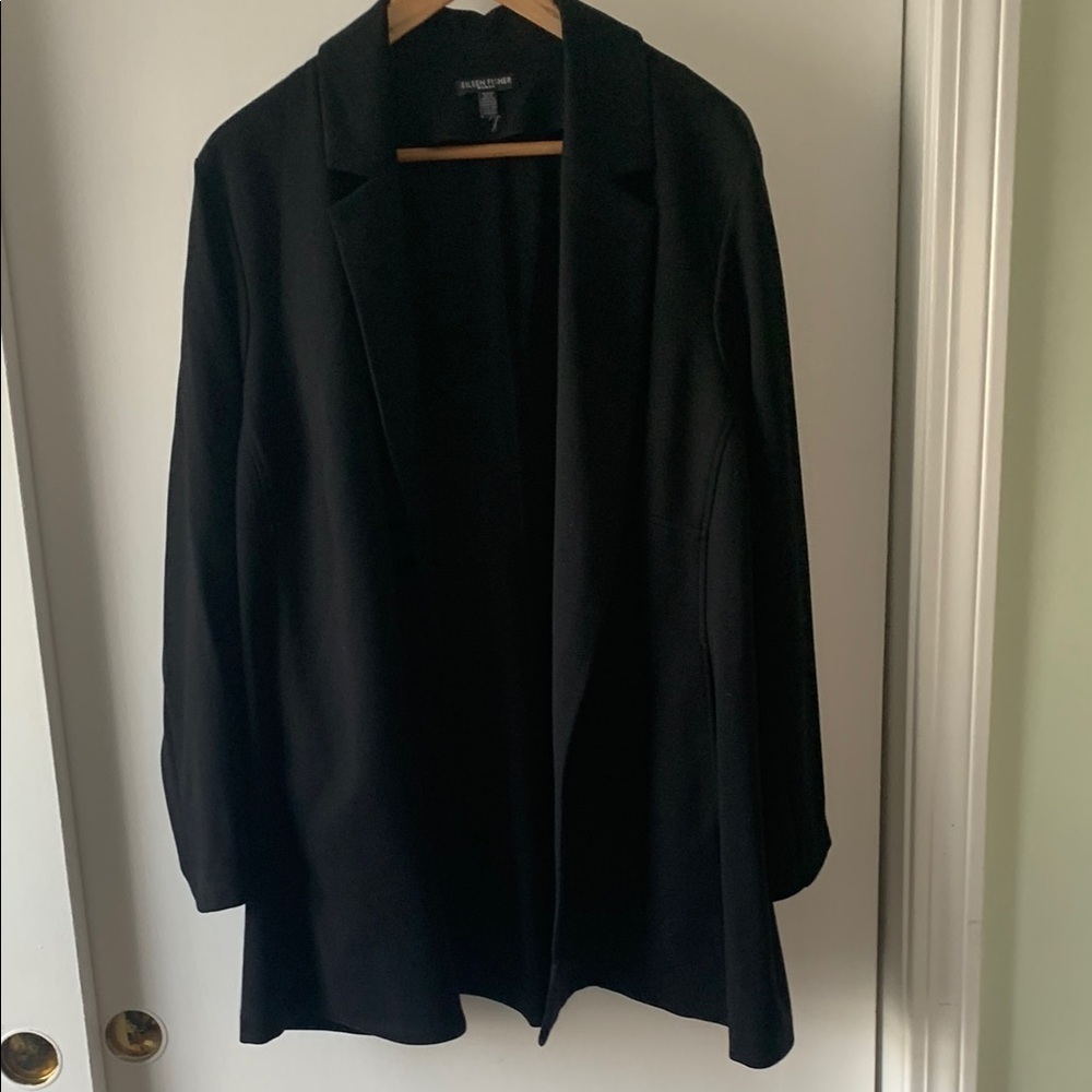 Eileen Fisher Open Front Stretchy Jersey Knit Blazer 2X